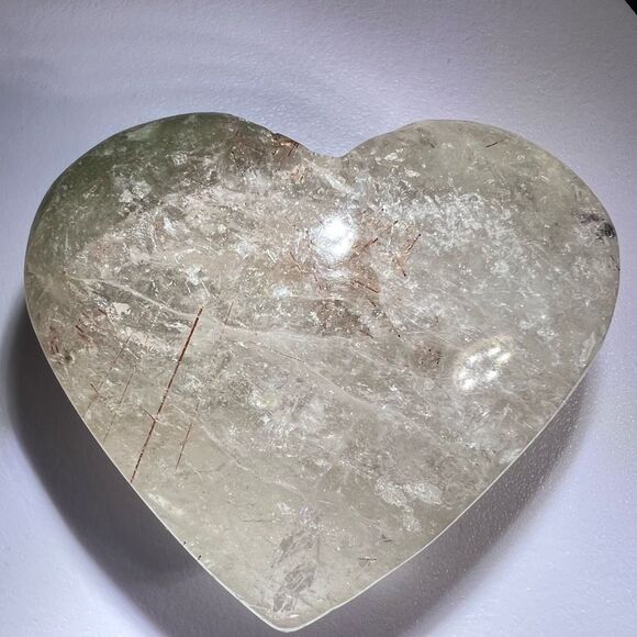 Golden Rutilated Threads and Garden Quartz Heart‎ Carving (1) - Picture 10 of 16